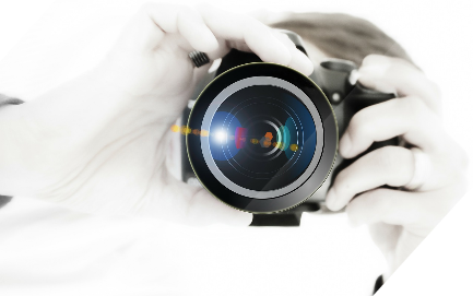 Fotokamera Hände die eine Fotokamera halten